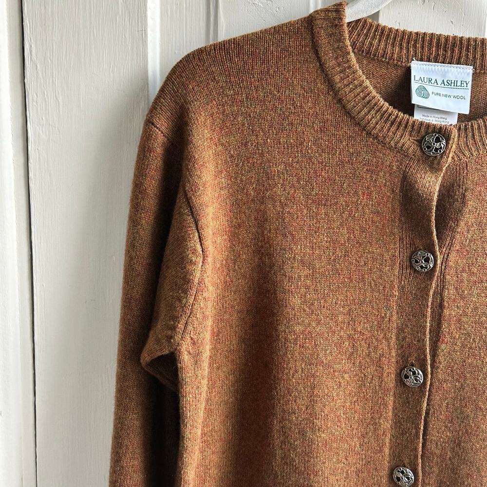 Vintage 90s Laura Ashley Wool Cardigan Sweater - Picture 4 of 9